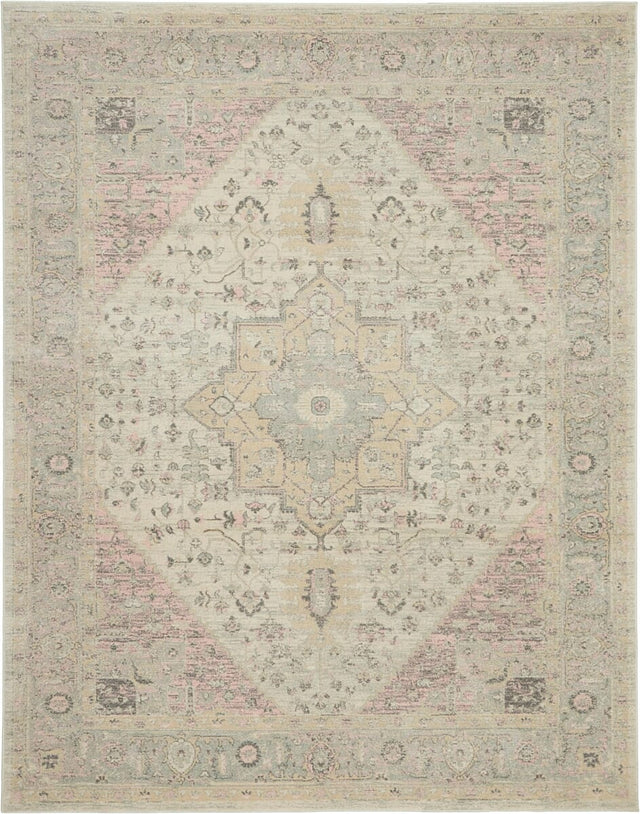 Nourison Tranquil Tra06 Ivory / Pink Rugs - Nourison - 99446485496