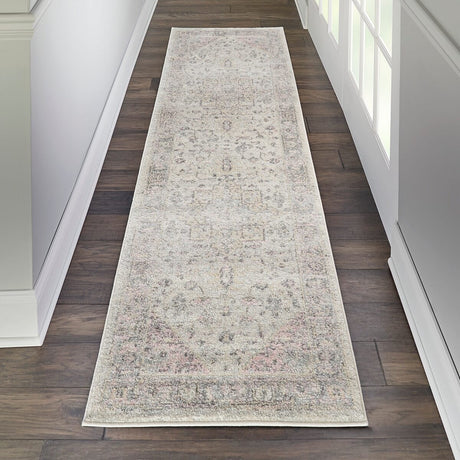 Nourison Tranquil Tra06 Ivory / Pink Rugs - Nourison - 99446485496