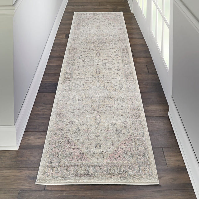 Nourison Tranquil Tra06 Ivory / Pink Rugs - Nourison - 99446485496