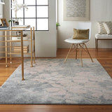 Nourison Tranquil Tra08 Grey / Pink Rugs - Nourison - 99446486189