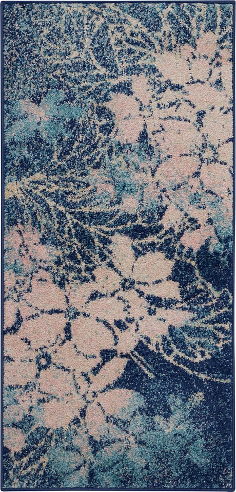 Nourison Tranquil Tra08 Navy / Pink Rugs - Nourison - 99446486363