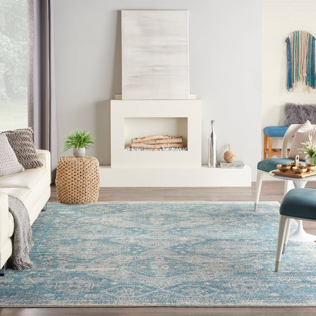 Nourison Tranquil Tra13 Lt.Blue/Ivory Rugs - Nourison - 99446816542