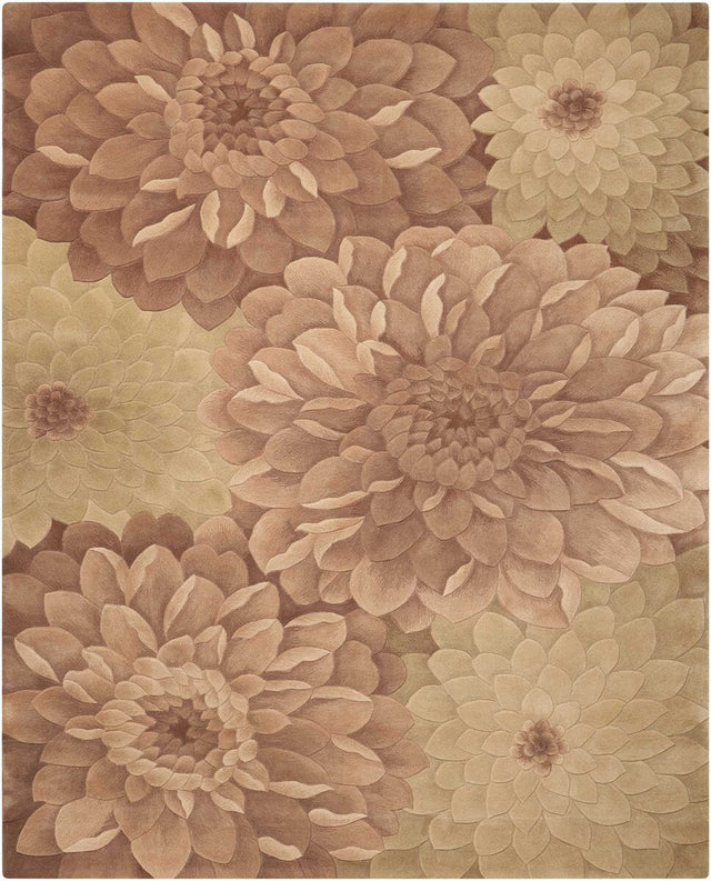 Nourison Tropics ts11 Taupe / Green Rugs - Nourison - 01748