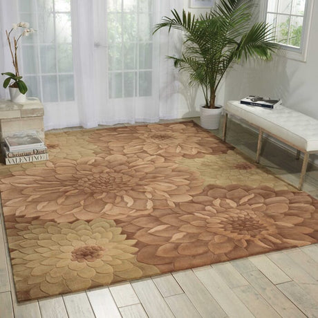 Nourison Tropics ts11 Taupe / Green Rugs - Nourison - 01748