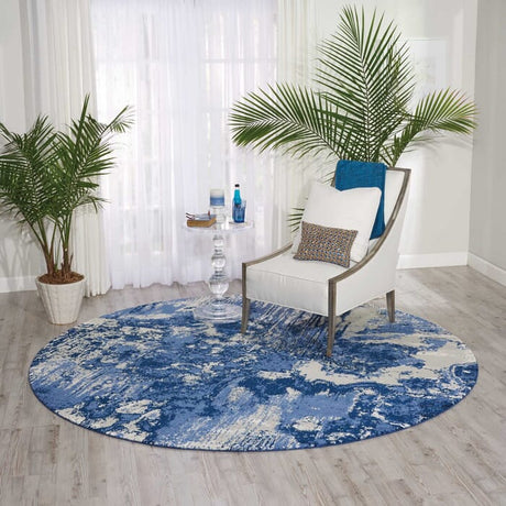 Nourison Twilight Twi24 Blue / Ivory Rugs - Nourison - 35828