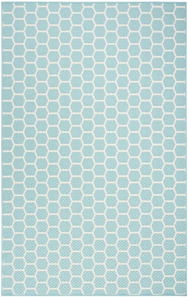 Nourison Twist Reversible Tws01 Aqua Rug - Nourison - 99446962645