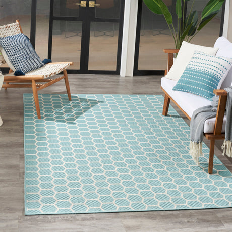 Nourison Twist Reversible Tws01 Aqua Rug - Nourison - 99446962751