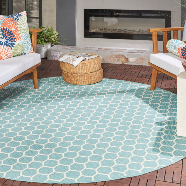 Nourison Twist Reversible Tws01 Aqua Rug - Nourison - 99446962751