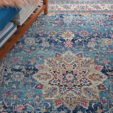 Nourison Vintage Kashan Vka01 Blue Rugs - Nourison - 99446454959