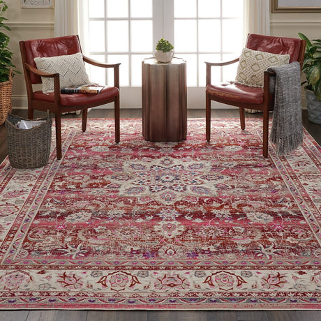 Nourison Vintage Kashan Vka01 Red Rugs - Nourison - 99446455154