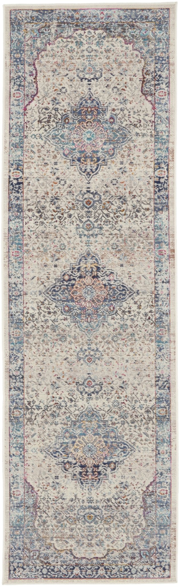 Nourison Vintage Kashan Vka07 Ivory Blue Rugs - Nourison - 99446812025
