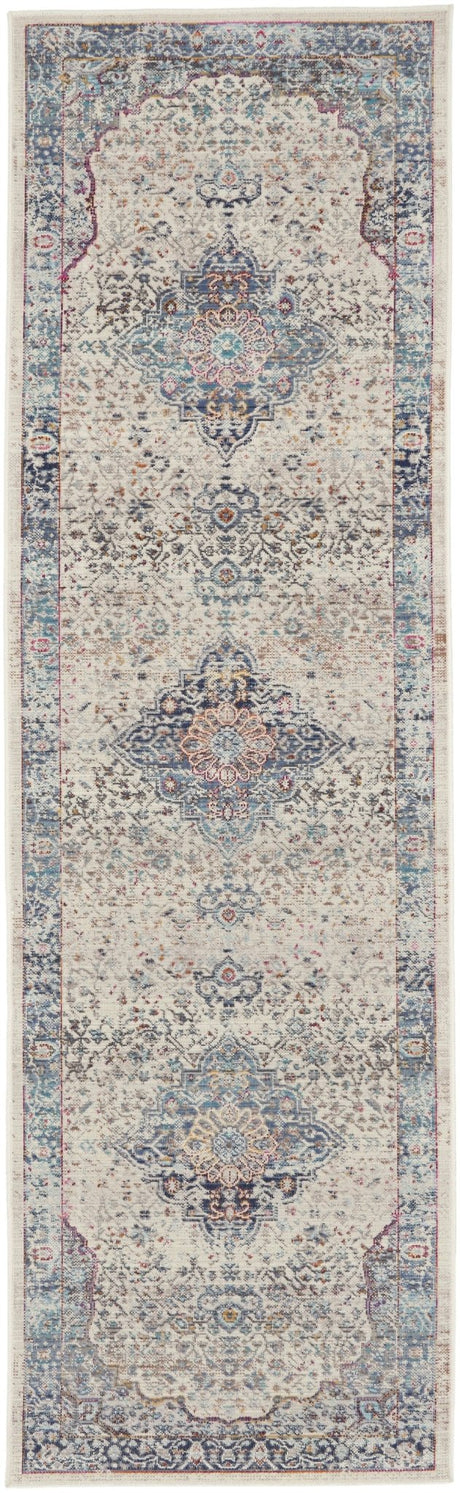 Nourison Vintage Kashan Vka07 Ivory Blue Rugs - Nourison - 99446812025