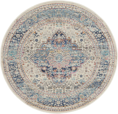 Nourison Vintage Kashan Vka07 Ivory Blue Rugs - Nourison - 99446812070