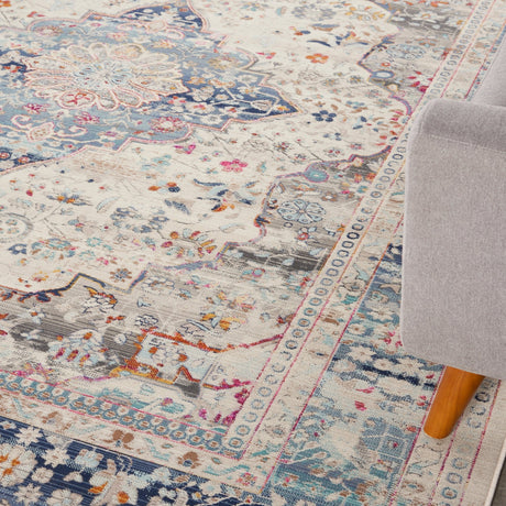 Nourison Vintage Kashan Vka07 Ivory Blue Rugs - Nourison - 99446812070