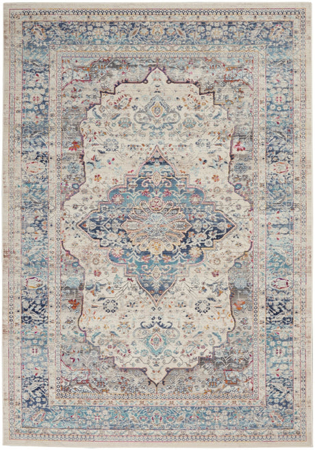 Nourison Vintage Kashan Vka07 Ivory Blue Rugs - Nourison - 99446812087