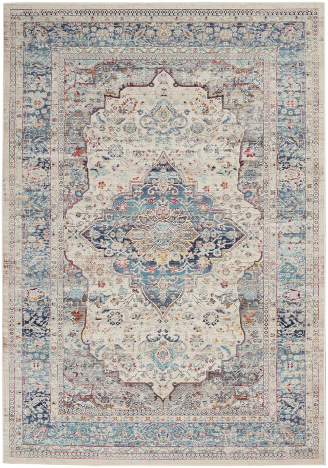 Nourison Vintage Kashan Vka07 Ivory Blue Rugs - Nourison - 99446812087