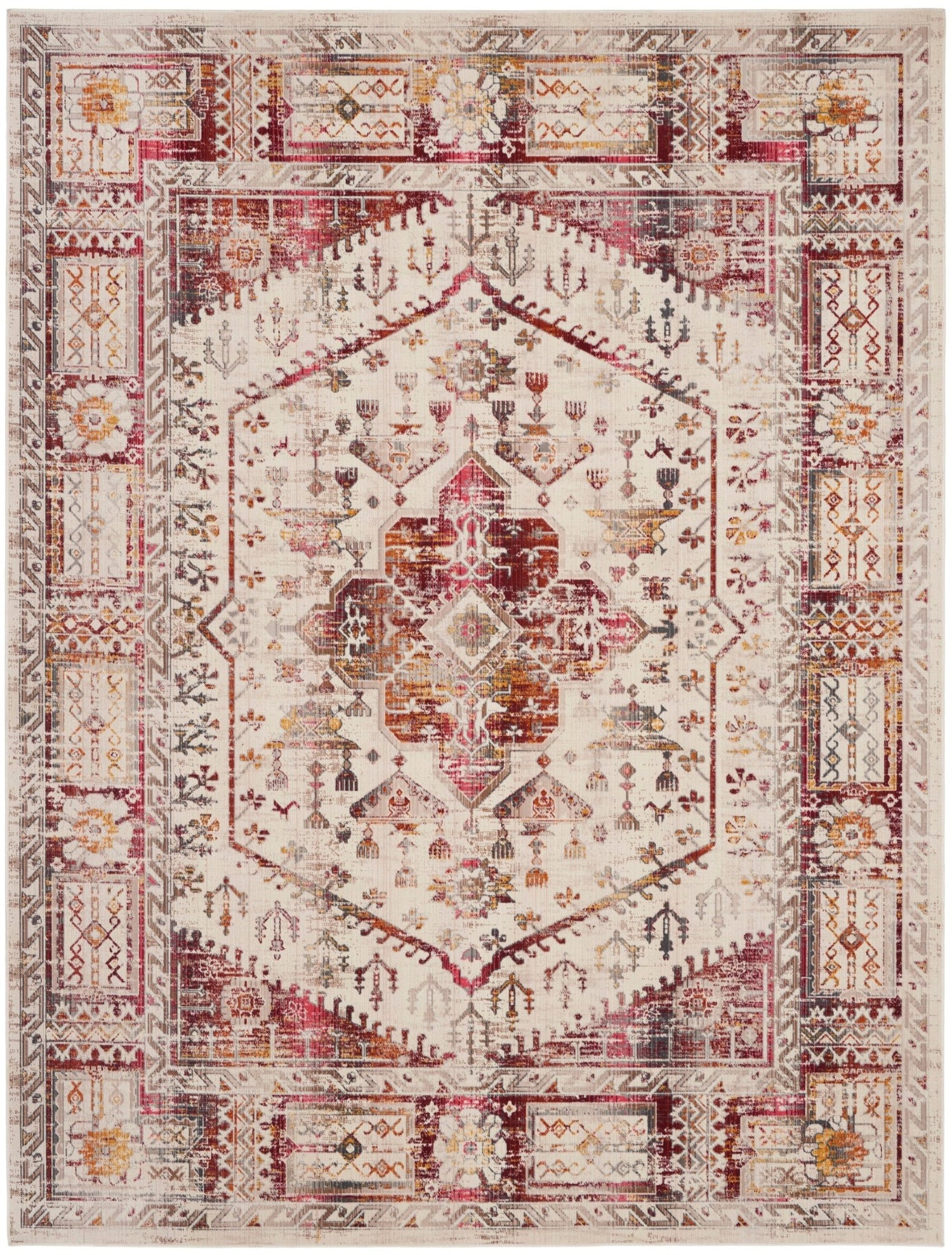 Nourison Vintage Kashan Vka08 Ivory Red Rugs - Nourison - 99446852434