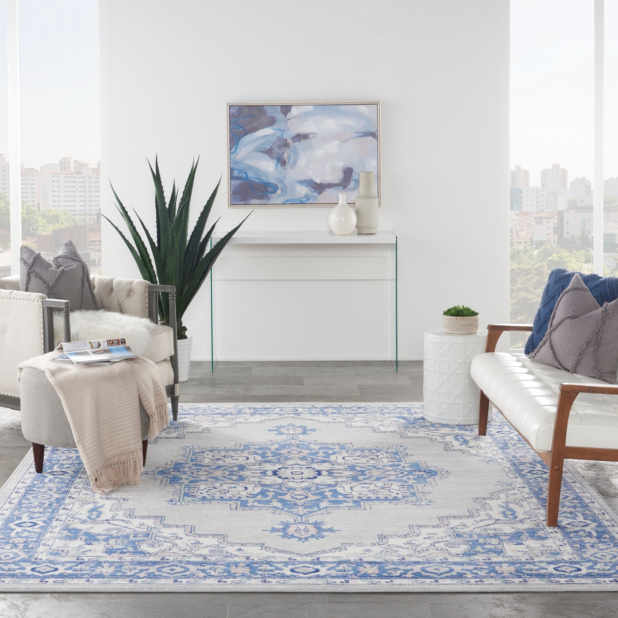 Nourison Whimsicle Whs03 Grey Blue Rugs - Nourison - 99446831446