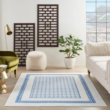 Nourison Whimsicle Whs13 Ivory Blue Rugs - Nourison - 99446834065