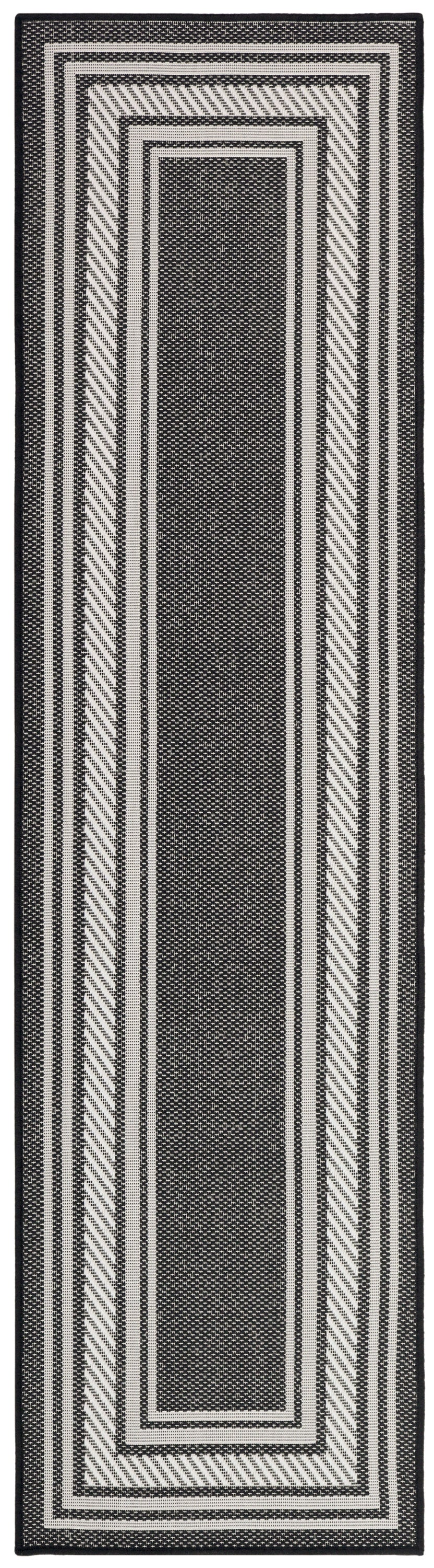 Nourison Horizon Indoor/Outdoor HOZ03 Black Contemporary Area Rugs