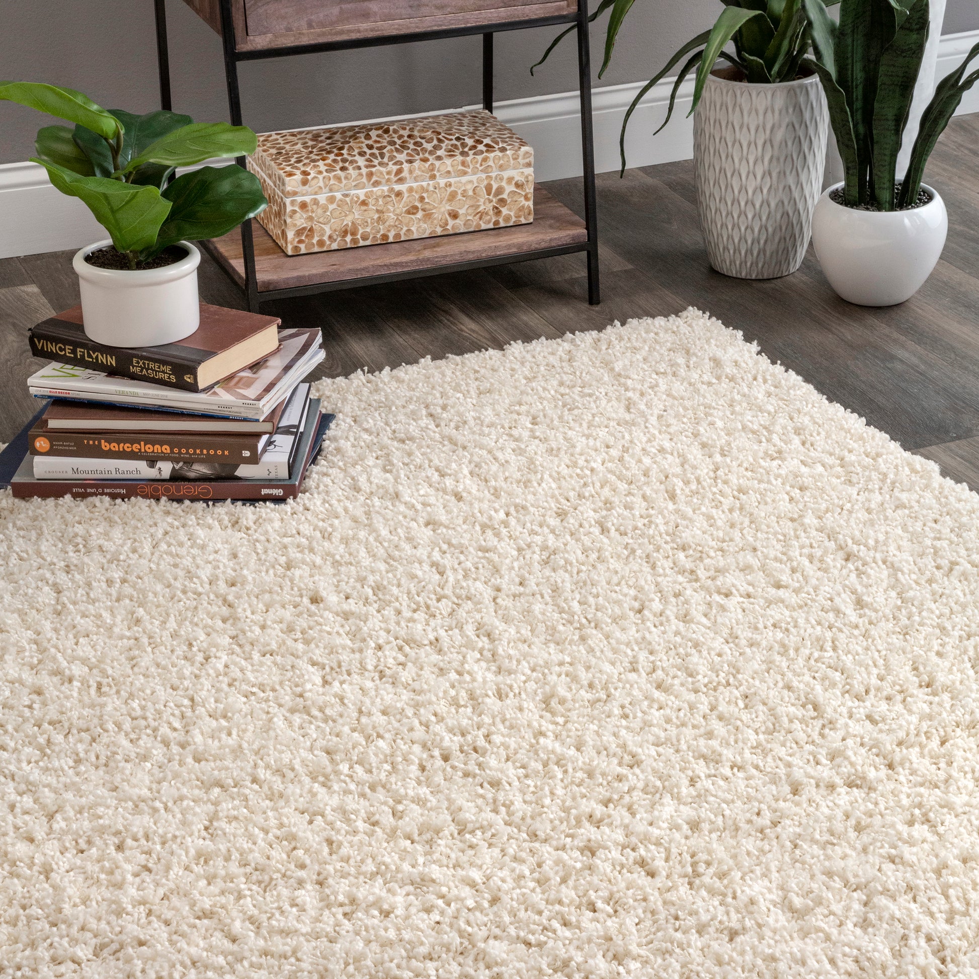 Nuloom Gwenyth Solid Shag Ozus02B Beige Area Rug