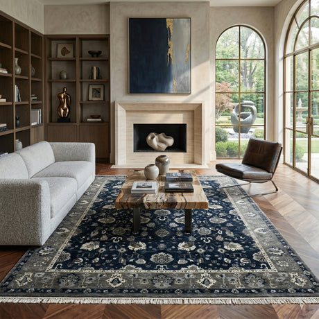 Amer Nuit Arabe NUI-20 Blue Sapphire area rug - lifestyle view