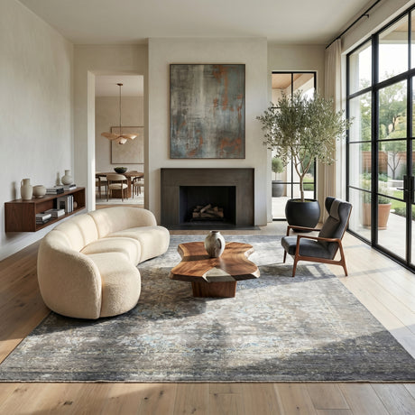 Amer Nuit Arabe NUI-22 Silver Sand area rug - lifestyle view