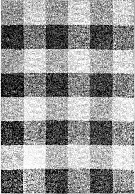 Nuloom Aisha Buffalo Plaid Nai1516A Gray Rug - Nuloom - bdsm26a - 203