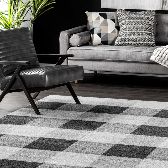 Nuloom Aisha Buffalo Plaid Nai1516A Gray Rug - Nuloom - bdsm26a - 203