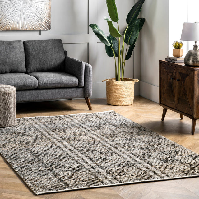 Nuloom Alden Diamonds Nal3309A Dark Gray Rug - Nuloom - smrm03a - 305