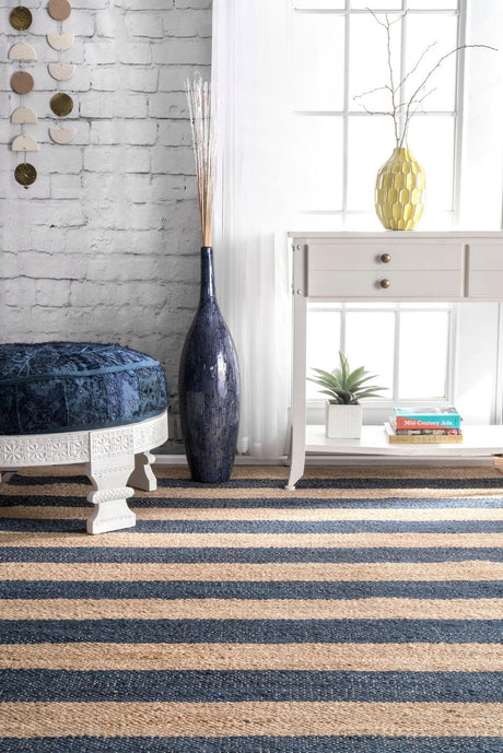 Nuloom Alisia Stripes Tadr03B Denim Rug - Nuloom - tadr03b - 406