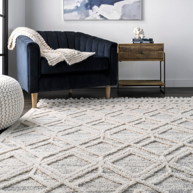 Nuloom Ansley Moroccan Lattice Nan2332A Beige Rug - Nuloom - kklr12b - 305