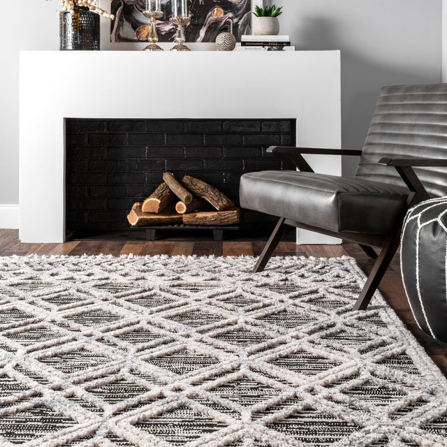 Nuloom Ansley Moroccan Lattice Nan2332B Gray Rug - Nuloom - kklr12a - 305