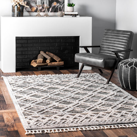 Nuloom Ansley Moroccan Lattice Nan2332B Gray Rug - Nuloom - kklr12a - 305