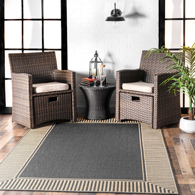 Nuloom Asha Simple Border Nas1767A Dark Gray Rug - Nuloom - gbcb02a - 3605