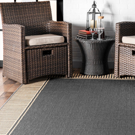 Nuloom Asha Simple Border Nas1767A Dark Gray Rug - Nuloom - gbcb02a - 3605