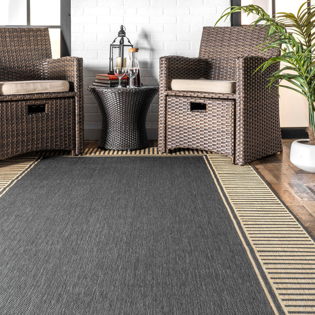 Nuloom Asha Simple Border Nas1767A Dark Gray Rug - Nuloom - gbcb02a - 3605