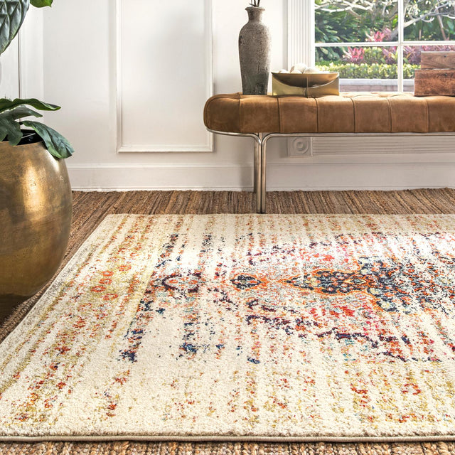 Nuloom Distressed Persian Sarita Ndi2250C Sand Rug - Nuloom - kkcb23b - 203