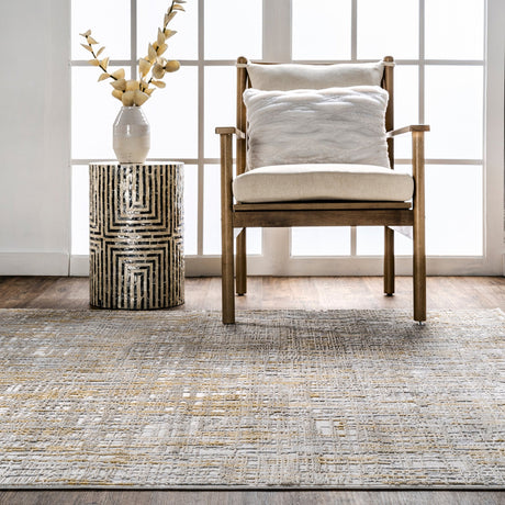 Nuloom Emersyn Crosshatch Nem1602A Gold Rug - Nuloom - cfdr09a - 406