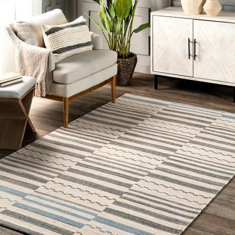 Nuloom Emika Striped Hand Svwi01A Light Gray Rug - Nuloom - svwi01a - 508