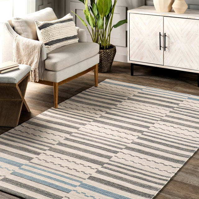 Nuloom Emika Striped Hand Svwi01A Light Gray Rug - Nuloom - svwi01a - 508