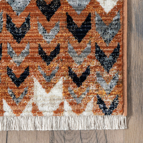 Nuloom Genie Chevron Bohemian Nge1541A Rust Rug - Nuloom - bdsn24a - 508