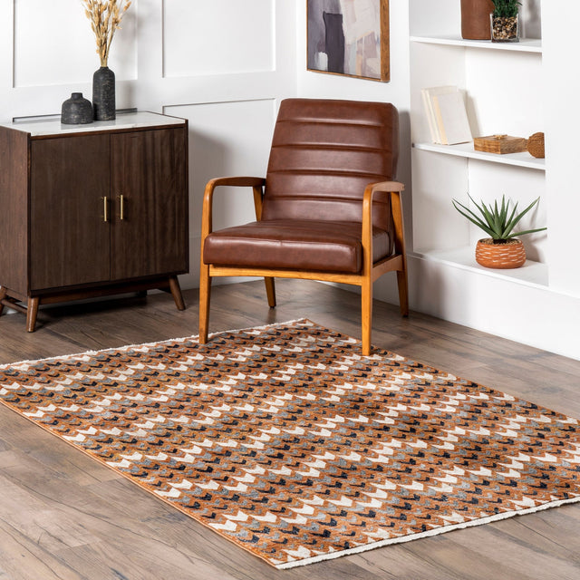 Nuloom Genie Chevron Bohemian Nge1541A Rust Rug - Nuloom - bdsn24a - 508