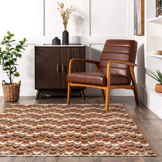 Nuloom Genie Chevron Bohemian Nge1541A Rust Rug - Nuloom - bdsn24a - 508