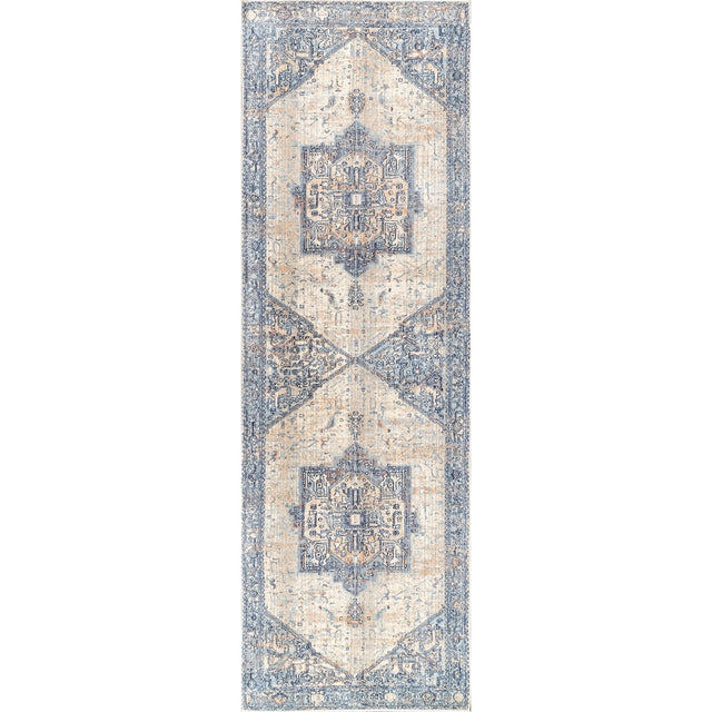 Nuloom Harriet Vintage Medallion Khmc04C Light Blue Rug - Nuloom - khmc04c - 2606