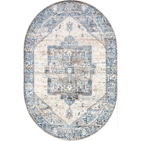 Nuloom Harriet Vintage Medallion Khmc04C Light Blue Rug - Nuloom - khmc04c - r505