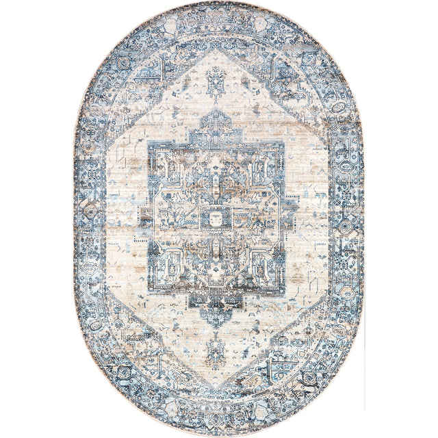 Nuloom Harriet Vintage Medallion Khmc04C Light Blue Rug - Nuloom - khmc04c - r505