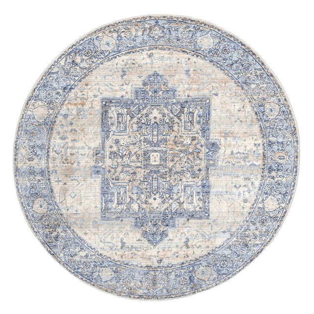 Nuloom Harriet Vintage Medallion Khmc04C Light Blue Rug - Nuloom - khmc04c - r505