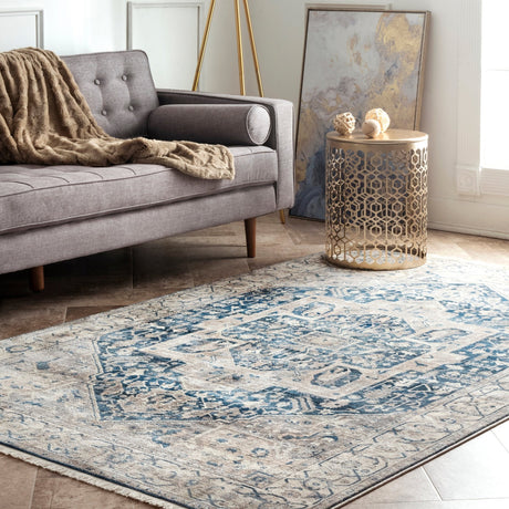 Nuloom Harriet Vintage Medallion Khmc04F Gray Rug - Nuloom - khmc04f - 203