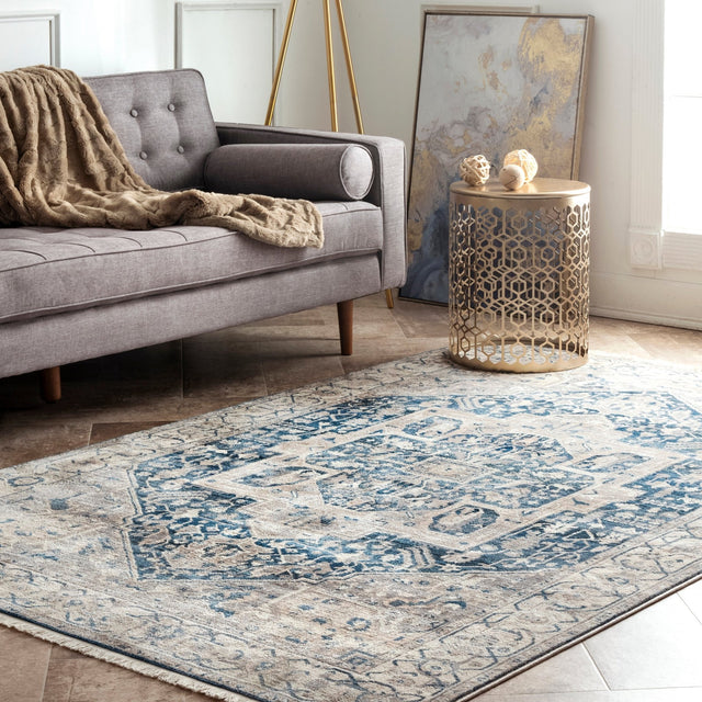 Nuloom Harriet Vintage Medallion Khmc04F Gray Rug - Nuloom - khmc04f - 203